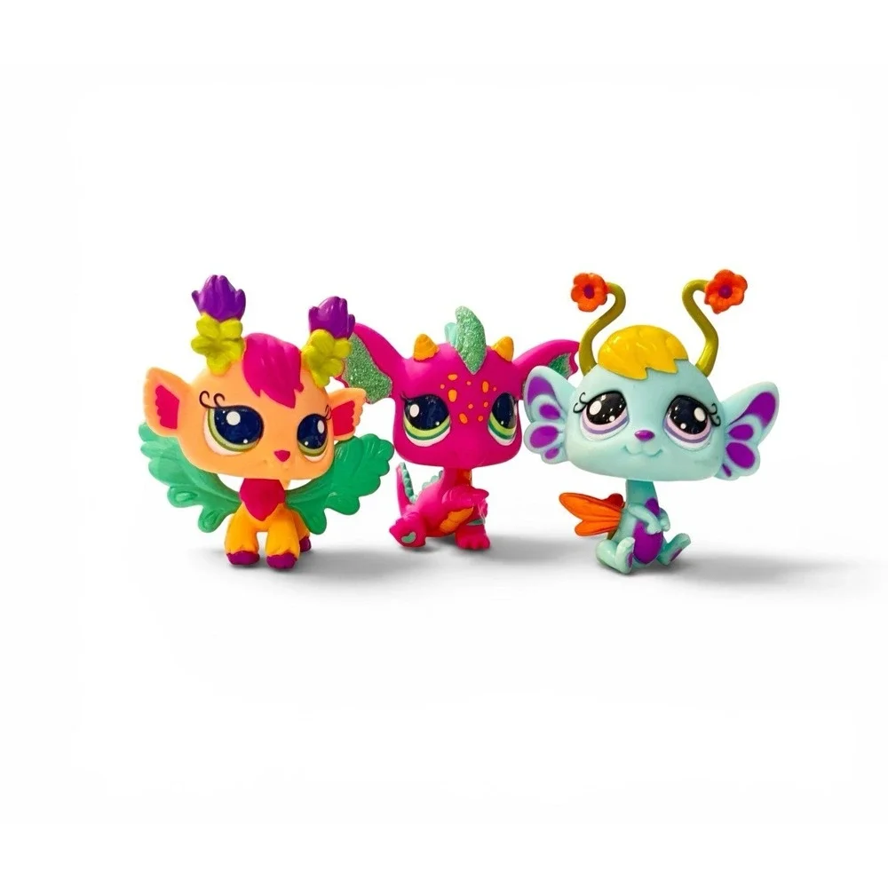 LPS Glistening Garden Fairies 2661 2662 2663 Dragon Fairy 3 Pet Set Gen 2